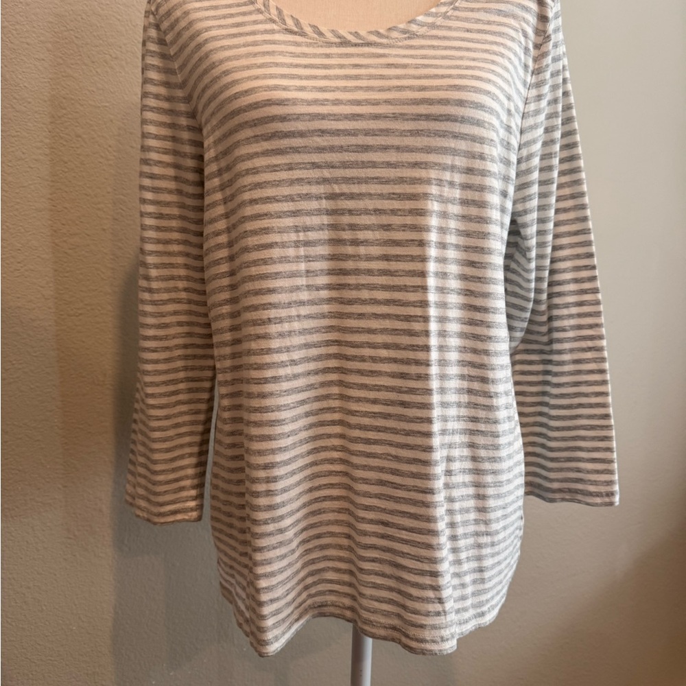 Vineyard Vines Gray Striped Long Sleeve Top
